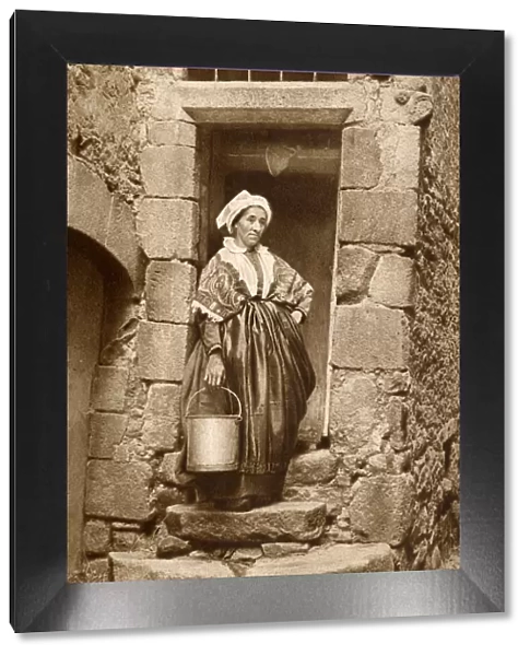 Peasant woman with pail, Auvergne, France