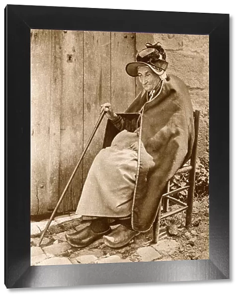 Elderly woman of Bourbonnais region, Central France