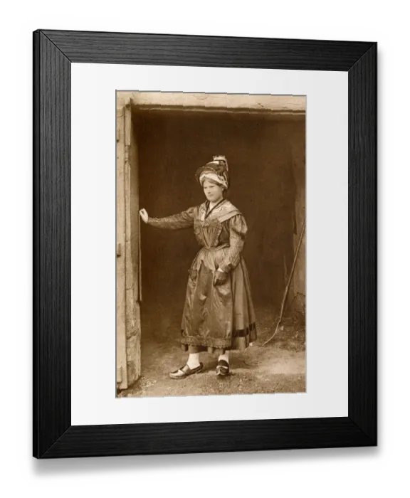 Framed Print : Young woman of Bourbonnais region, Central France Framed Print : Young woman of Bourbonnais region, Central France