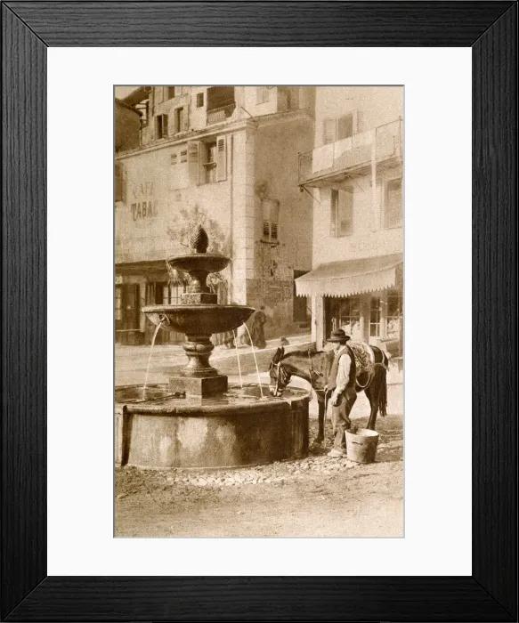 Framed Print : Man and donkey in Puget-Theniers, Alpes-Maritimes, France Framed Print : Man and donkey in Puget-Theniers, Alpes-Maritimes, France