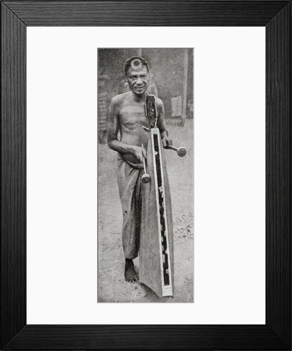 Framed Print : Tribesman playing tattoo, French Congo, Central Africa Framed Print : Tribesman playing tattoo, French Congo, Central Africa