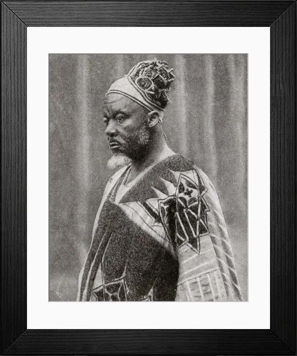 Framed Print : Tribesman in ornate cap, Cameroon, Central West Africa Framed Print : Tribesman in ornate cap, Cameroon, Central West Africa