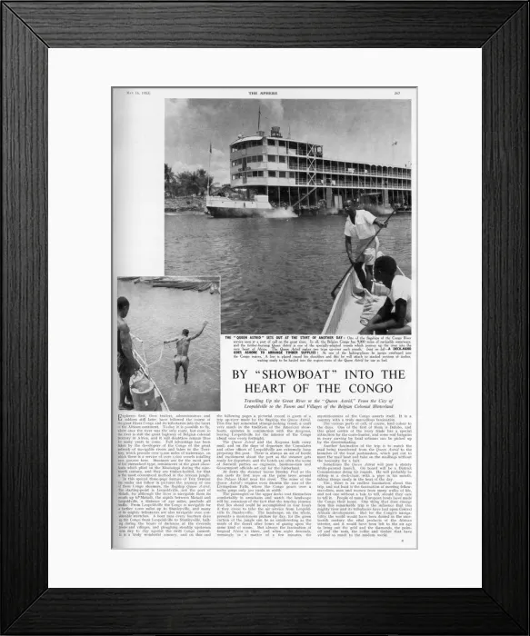 Framed Print : Queen Astrid steamer on the Congo River Framed Print : Queen Astrid steamer on the Congo River