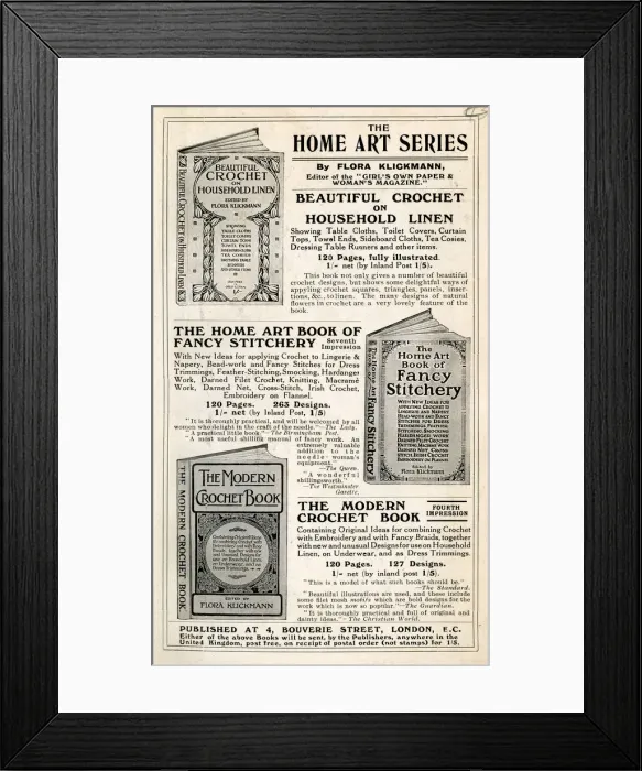 Framed Print : Advert for the Home Art Series of books Framed Print : Advert for the Home Art Series of books