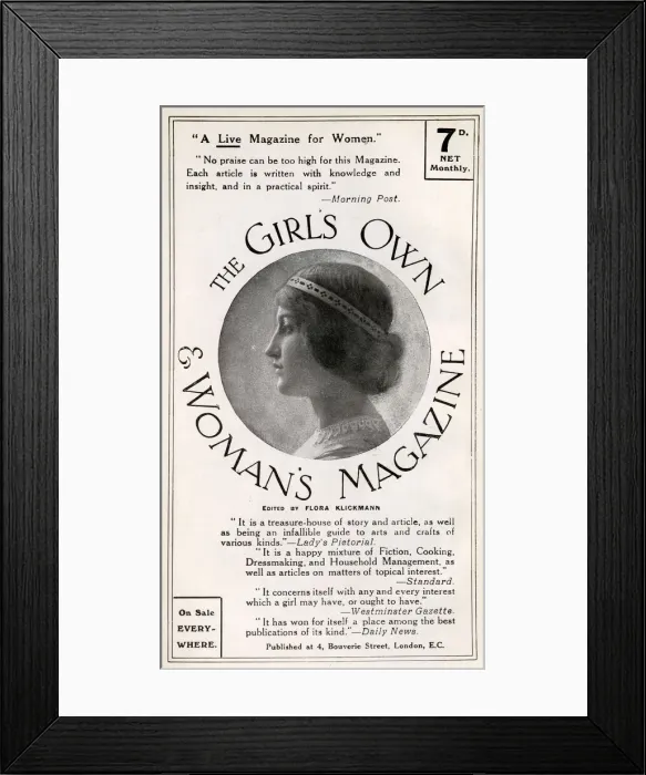 Framed Print : Advert for The Girls Own & Womans Magaazine Framed Print : Advert for The Girls Own & Womans Magaazine