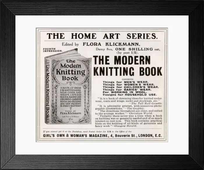 Framed Print : Advert for The Modern Knitting Book Framed Print : Advert for The Modern Knitting Book