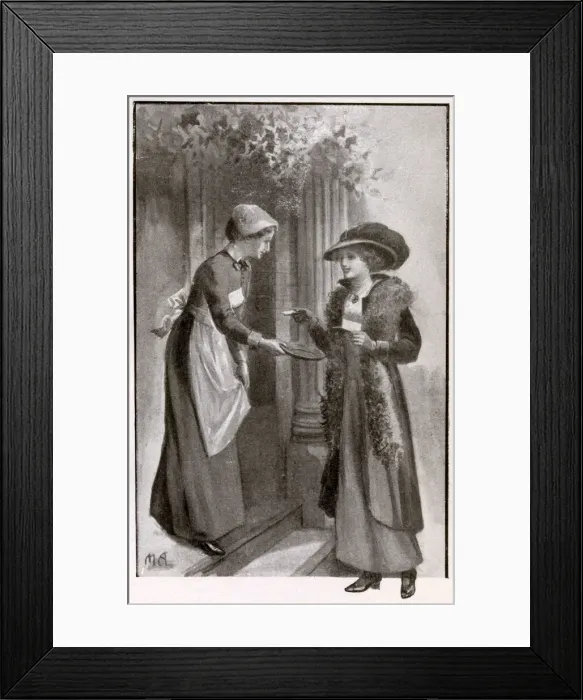 Framed Print : Illustration in The Etiquette of To-Day - Leaving Cards Framed Print : Illustration in The Etiquette of To-Day - Leaving Cards
