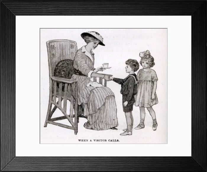 Framed Print : Illustration - When a visitor calls Framed Print : Illustration - When a visitor calls