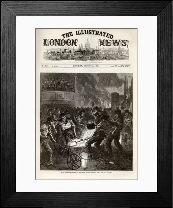 Framed Print : Casting steel ingots at Messers Firth and Sons Factory Framed Print : Casting steel ingots at Messers Firth and Sons Factory