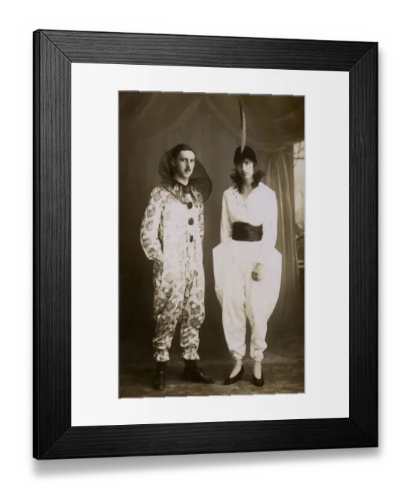 Framed Print : Couple in fancy dress, 1922 Framed Print : Couple in fancy dress, 1922