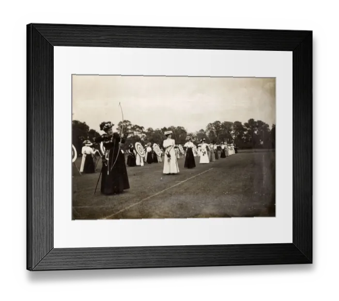 Framed Print : Women Archers - Kent vs. Surrey at Beddington, Surrey Framed Print : Women Archers - Kent vs. Surrey at Beddington, Surrey