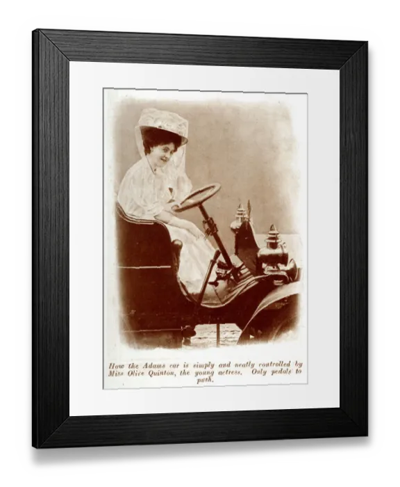 Framed Print : Woman driver 1907 Framed Print : Woman driver 1907