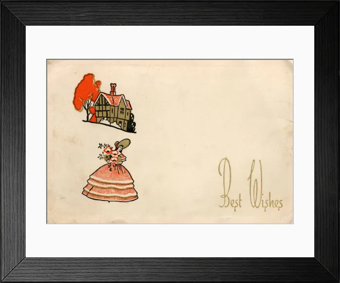 Framed Print : Greetings card, circa 1930s Framed Print : Greetings card, circa 1930s