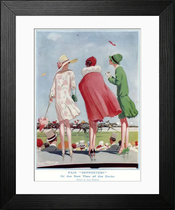 Framed Print : Fair Supporters - or the best view of the Derby 1928 Framed Print : Fair Supporters - or the best view of the Derby 1928