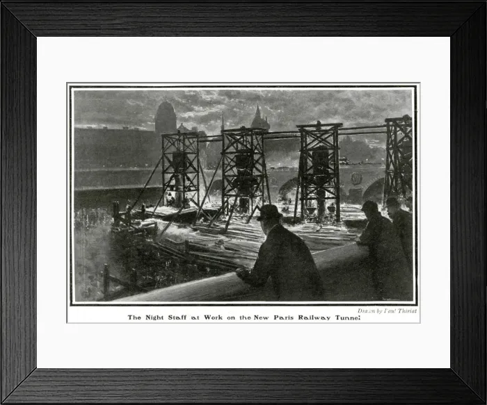 Framed Print : New tunnel under the Seine 1905