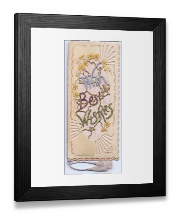 Framed Print : Ornate greetings card with yellow flowers