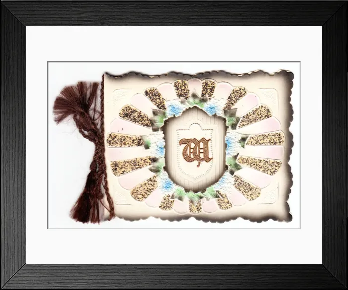 Framed Print : Ornate greetings card with initial M Framed Print : Ornate greetings card with initial M