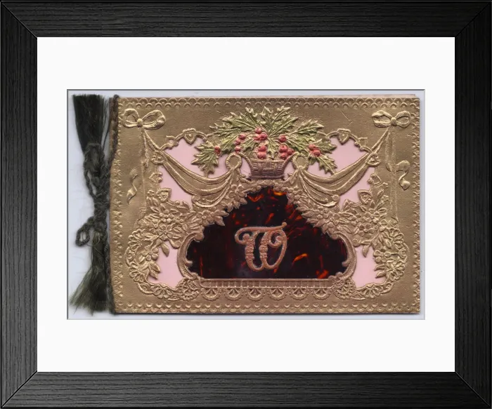 Framed Print : Gold embossed Christmas card with initial T Framed Print : Gold embossed Christmas card with initial T