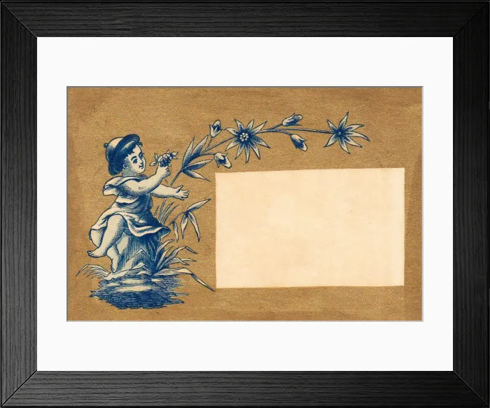 Framed Print : Greetings card with flowers and space for message Framed Print : Greetings card with flowers and space for message