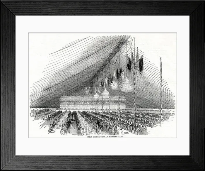 Framed Print : Great Dinner tent at Highbury Barn 1842 Framed Print : Great Dinner tent at Highbury Barn 1842