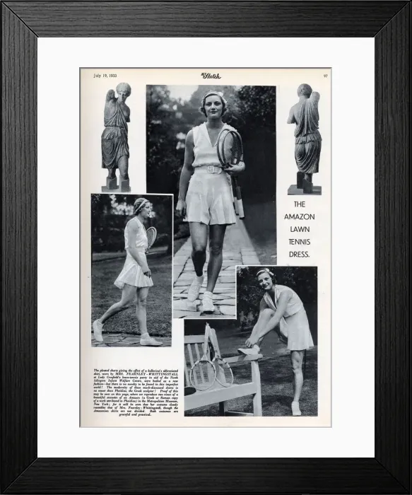 Framed Print : Mrs Fearnley-Whittingstall in tennis shorts Framed Print : Mrs Fearnley-Whittingstall in tennis shorts