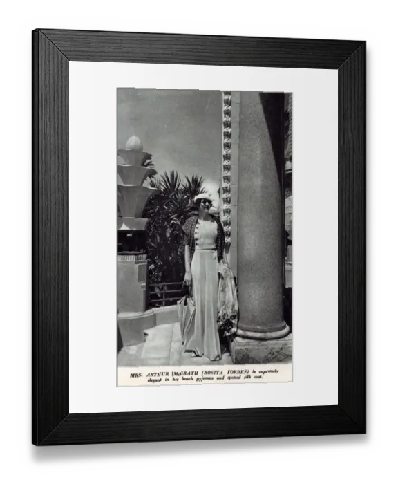Framed Print : Mrs Arthur McGrath (Rosita Forbes) on the Riviera, France Framed Print : Mrs Arthur McGrath (Rosita Forbes) on the Riviera, France