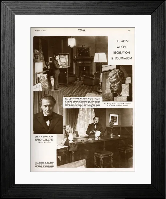 Framed Print : C R W Nevinson, The Artist Whose Recreation is Journalism Framed Print : C R W Nevinson, The Artist Whose Recreation is Journalism