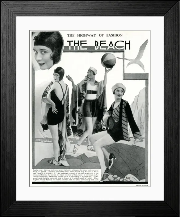 Framed Print : Beach fashions for women 1930 Framed Print : Beach fashions for women 1930