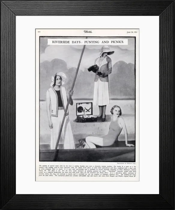 Framed Print : Clothes for punting and picnics 1931 Framed Print : Clothes for punting and picnics 1931