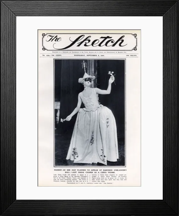 Framed Print : Lady Diana Cooper as a china figure, Venice, 1926 Framed Print : Lady Diana Cooper as a china figure, Venice, 1926
