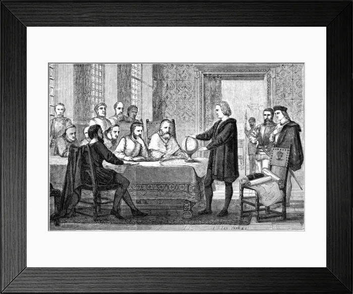 Framed Print : Columbus outlines journey to the Scientific Commission Framed Print : Columbus outlines journey to the Scientific Commission