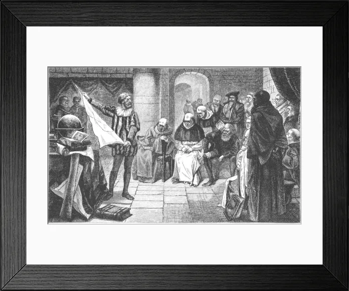 Framed Print : Columbus outlines project to The Council at Salamanca Framed Print : Columbus outlines project to The Council at Salamanca