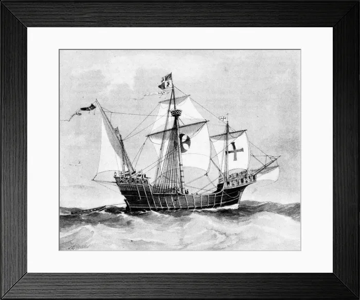 Framed Print : The Santa Maria - The Flagship of Columbus Fleet Framed Print : The Santa Maria - The Flagship of Columbus Fleet