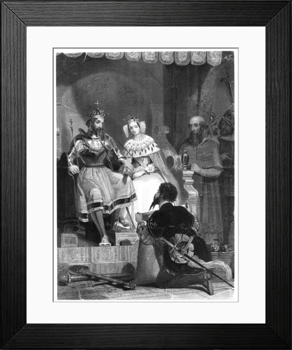 Framed Print : Columbus explains his plans to Ferdinand and Isabella c. 1492 Framed Print : Columbus explains his plans to Ferdinand and Isabella c. 1492