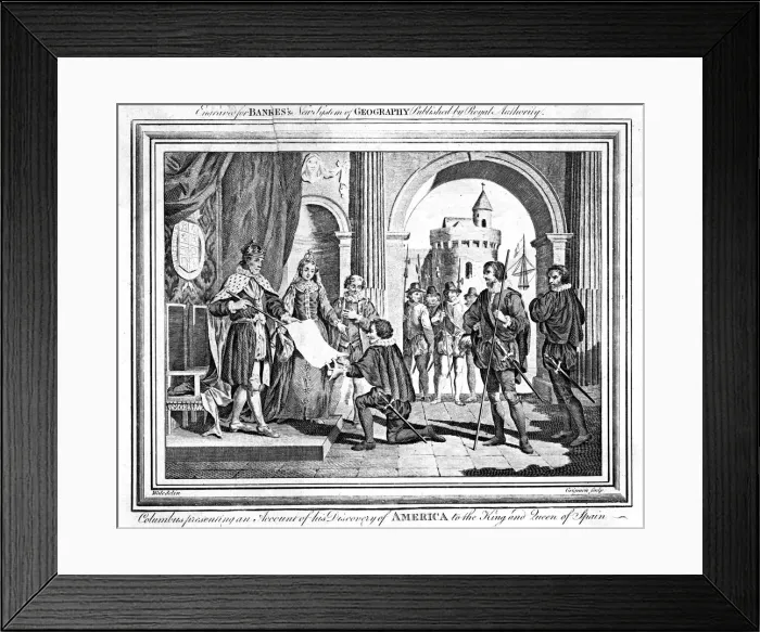 Framed Print : Columbus presenting an account of his discovery of America Framed Print : Columbus presenting an account of his discovery of America