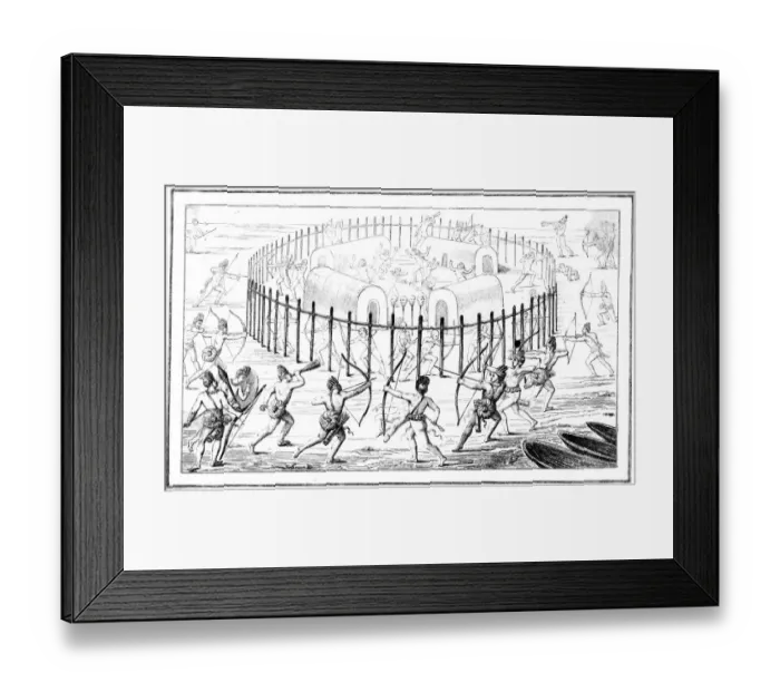 Framed Print : Attack of a Fortified Village Framed Print : Attack of a Fortified Village