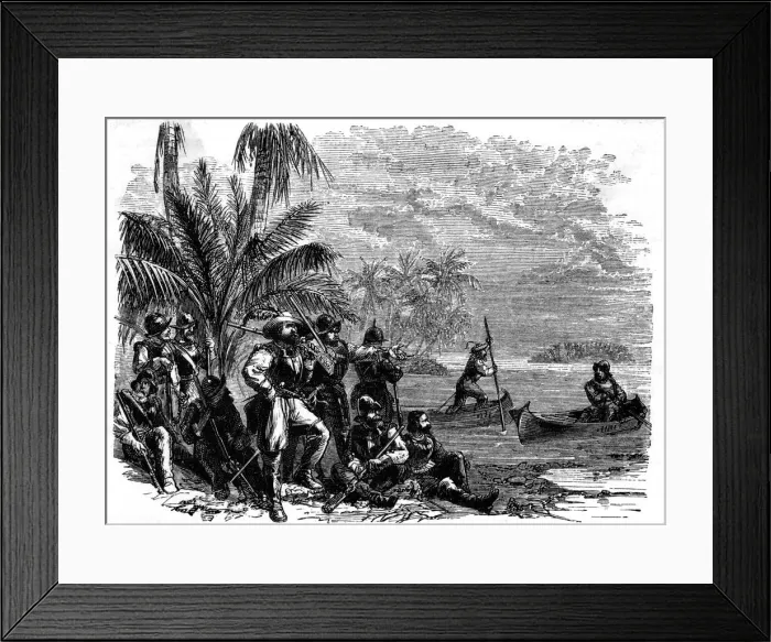 Framed Print : Balboa sets out on the Pacific Framed Print : Balboa sets out on the Pacific