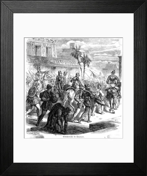 Framed Print : Spanish Conquistadors in Tezcuco Framed Print : Spanish Conquistadors in Tezcuco