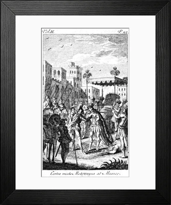 Framed Print : Cortes Meets Montezuma Framed Print : Cortes Meets Montezuma
