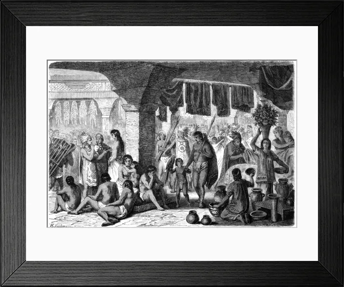 Framed Print : Market scene in pre-Columbian Tlatelolco Framed Print : Market scene in pre-Columbian Tlatelolco