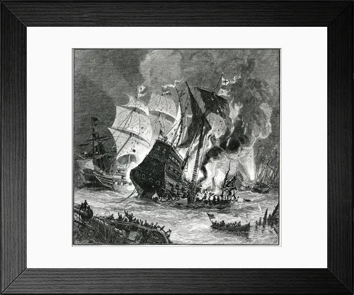 Framed Print : Hawkins defeated by the Spanish Framed Print : Hawkins defeated by the Spanish