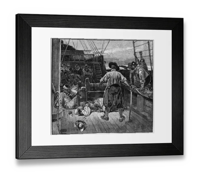 Framed Print : Drakes men at Santiago Framed Print : Drakes men at Santiago