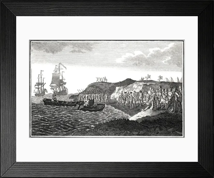 Framed Print : Commodore Byron with the Patagonians Framed Print : Commodore Byron with the Patagonians