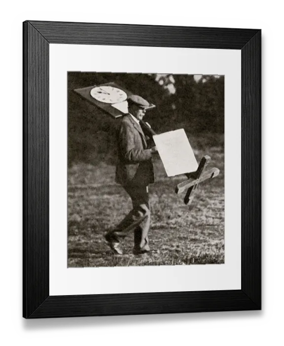 Framed Print : The hour and the man - James Braid carries starting clock Framed Print : The hour and the man - James Braid carries starting clock