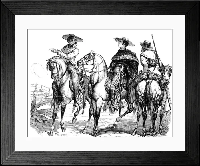 Framed Print : Santa Anna and his aide-de-camp Arista Framed Print : Santa Anna and his aide-de-camp Arista