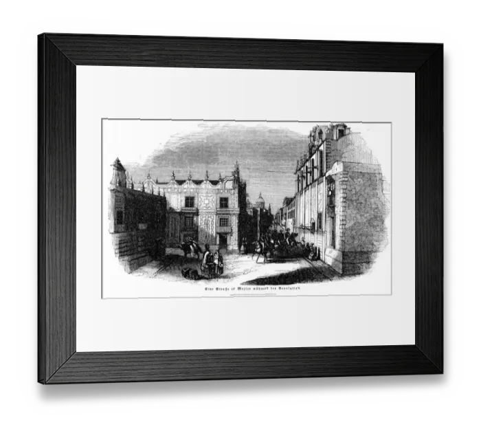 Framed Print : A street in Mexico during the Revolution Framed Print : A street in Mexico during the Revolution