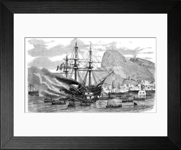 Framed Print : The Rescue of Zouaves on board the Prince Jerome, on fire Framed Print : The Rescue of Zouaves on board the Prince Jerome, on fire