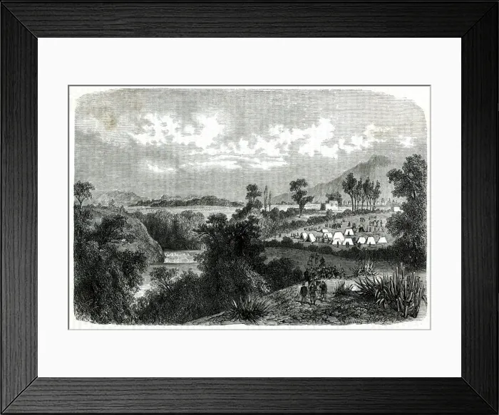 Framed Print : French encampment at Puebla Framed Print : French encampment at Puebla