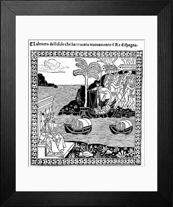 Framed Print : Columbus sent on his Voyage by the King of Spain Framed Print : Columbus sent on his Voyage by the King of Spain