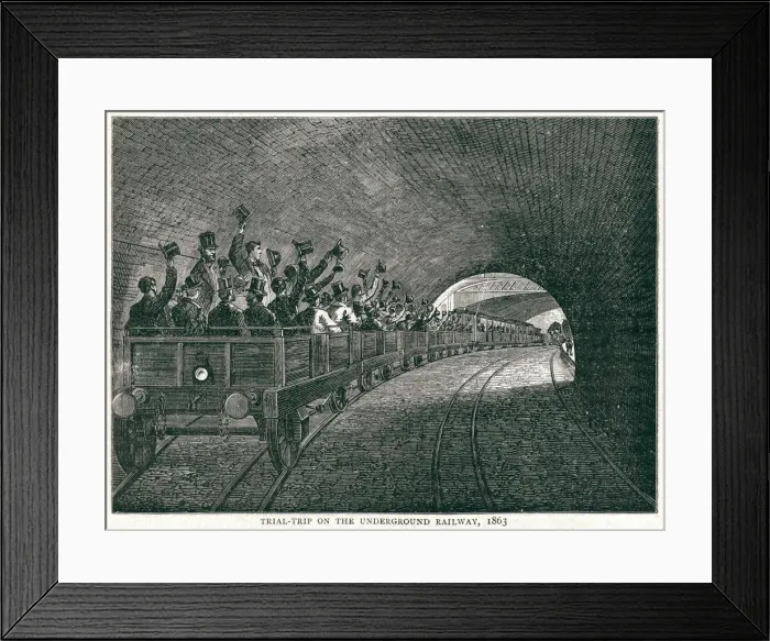 Framed Print : Trial-trip on the Underground Railway 1862 Framed Print : Trial-trip on the Underground Railway 1862